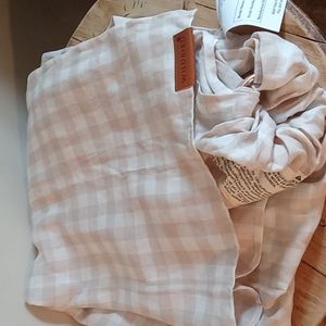 WILDBIRD ALDER LINEN TAN/ CREAM GINGHAM BABY RING SLING